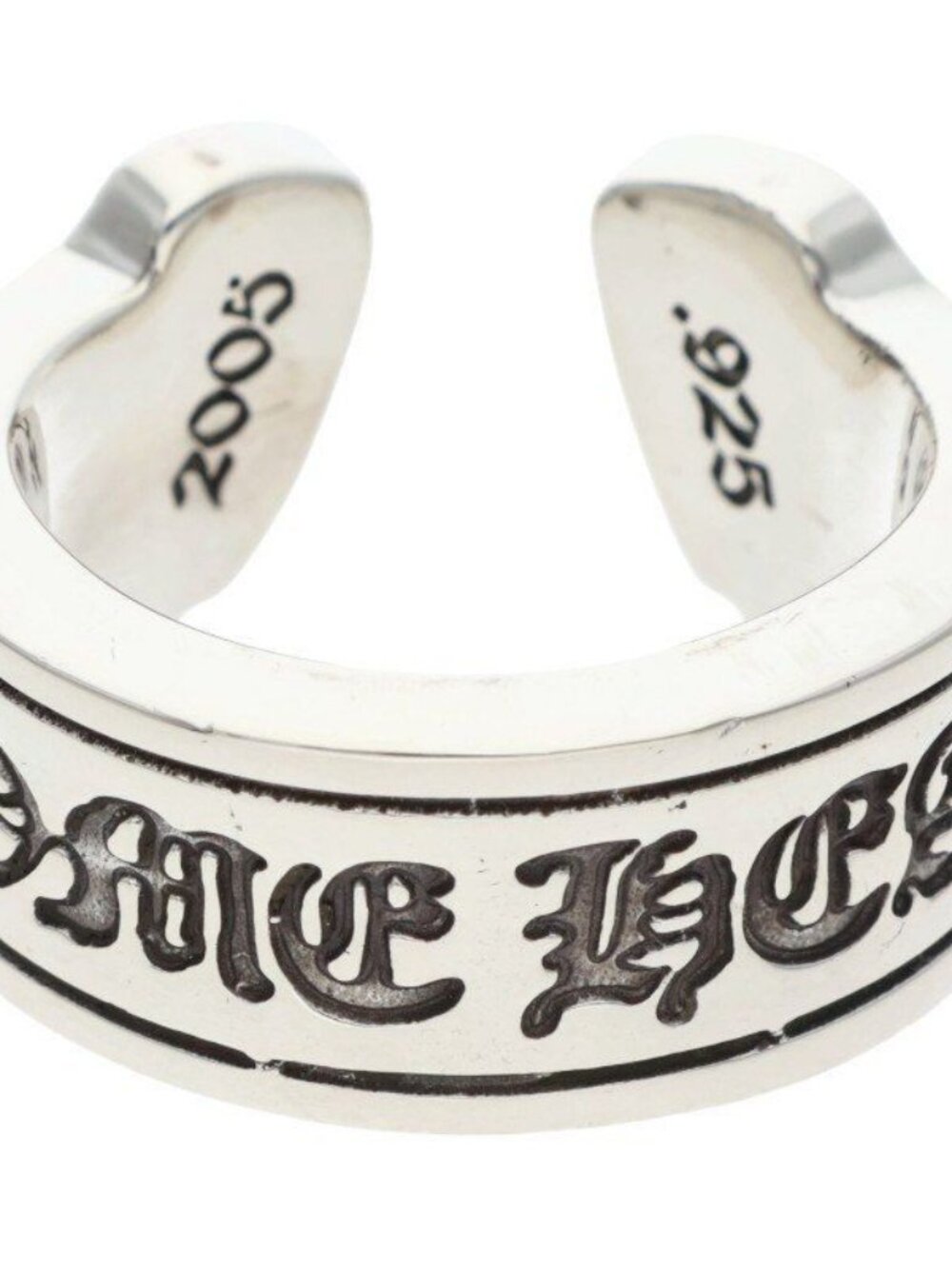 Chrome Hearts LG Scroll Label Silver Ring